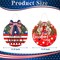 4th of July Welcome Door Sign Set, 2PCS Patriotic Round Wood Hanging Signs for Front Door, Porch, Wall & Window Independence Day Decorations